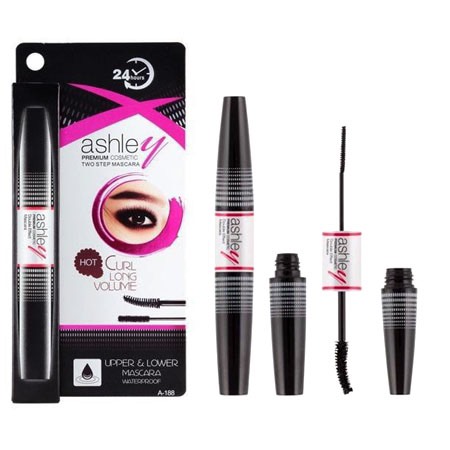 Mascara Ashle Premium Cosmetic Double Effect Cho Mi Trên & Dưới, Không Thấm Nước, Tăng Lượng Ni, Giúp Mi Trông Dài Và Dày